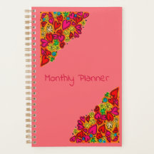 Hearts and Flowers Monthly Planner