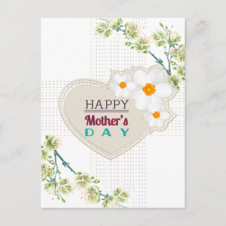 Hearts and Flowers Mother's Day Postcard