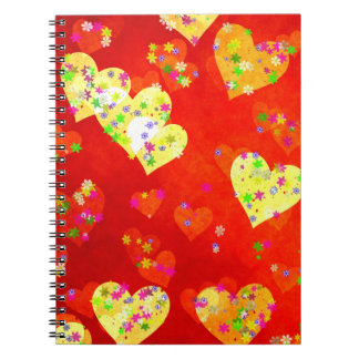 Hearts and flowers notebook