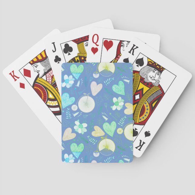 Hearts And Flowers Playing Cards (Back)