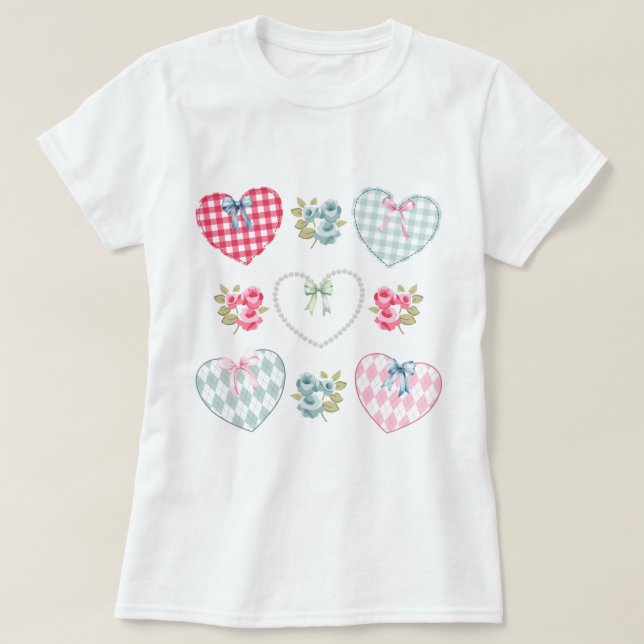 Hearts and Flowers T-Shirt (Design Front)
