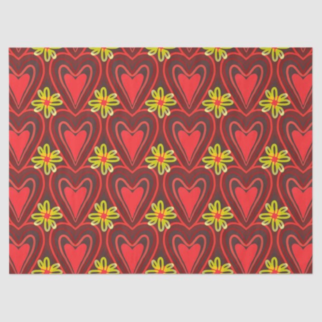 hearts and flowers tissue paper (Front)
