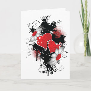 Hearts and Flowers Valentine Card