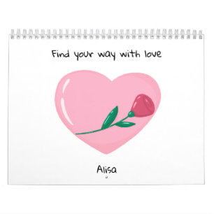 Hearts and inspiration phrases  calendar