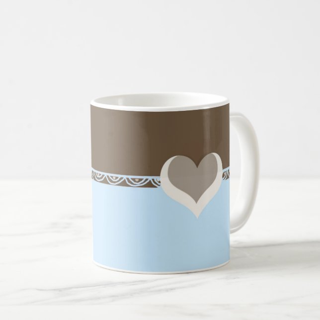 Hearts and Lace Design Coffee Mug (Front Right)