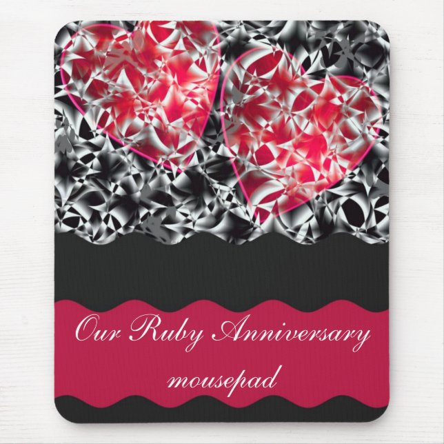 Hearts and lace mouse mat (Front)