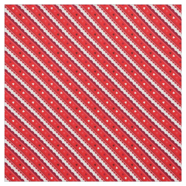 Hearts and Lace Pattern Fabric/Red Fabric (Swatch)