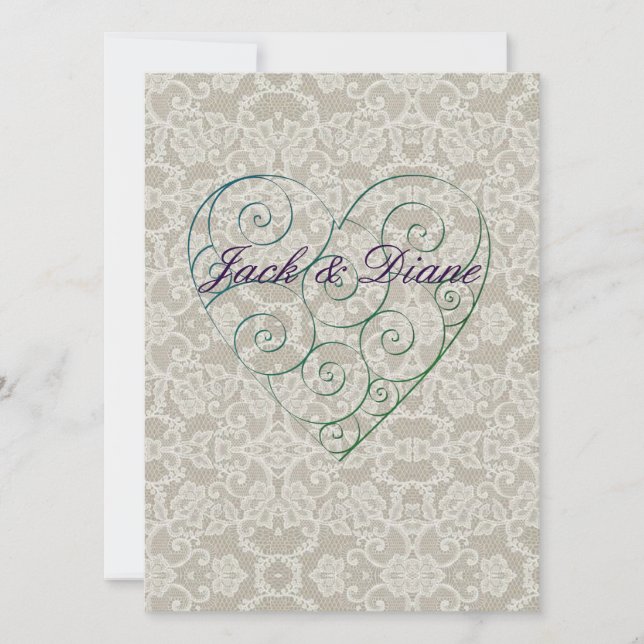 Hearts and Lace Save The Date (Front)
