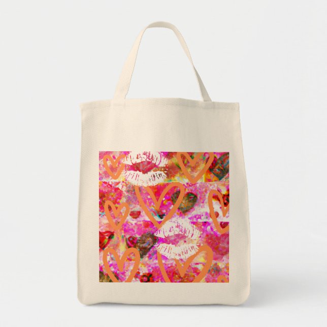 Hearts and Lips Tote Bag (Front)