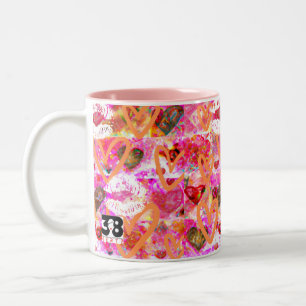 Hearts and Lips Two-Tone Coffee Mug