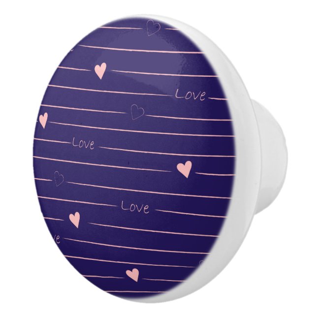 Hearts  and Love Ceramic Knob (Right)