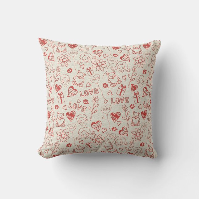 Hearts and Love Cushion (Front)