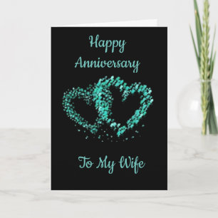 HEARTS AND LOVE ON OUR ANNIVERSARY "WIFE" CARD