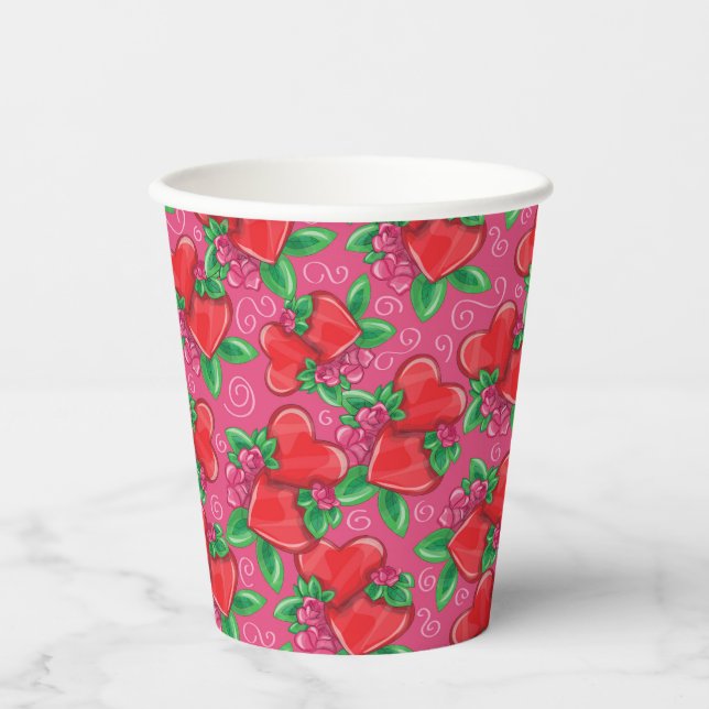 Hearts and Love  Paper Cups (Front)