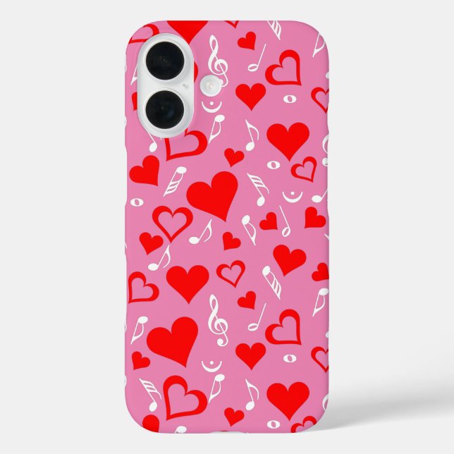 Hearts and Music Notes Case-Mate iPhone Case (Back)
