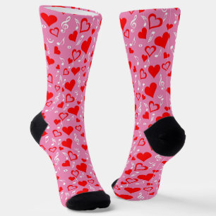 Hearts and Music Notes Socks