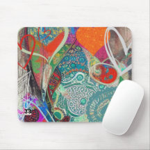 Hearts and Paisley Mouse Pad