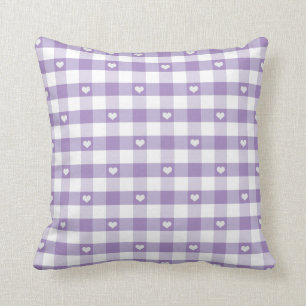 Hearts and Pastel Gingham Cushion
