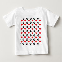 Hearts and paw prints pattern