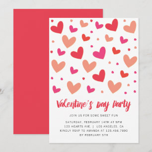 Hearts and Polka Dots Valentines Day Invitation