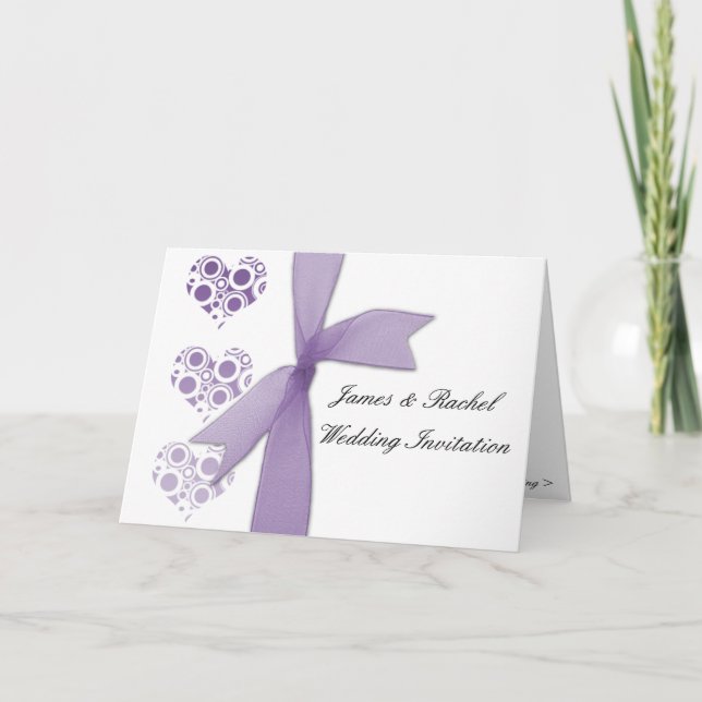 Hearts and Ribbons Invitation (Front)