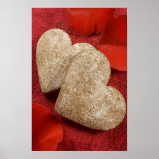 Hearts and rose petals ... poster