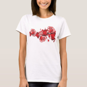 hearts and roses grunge tshirt ladies