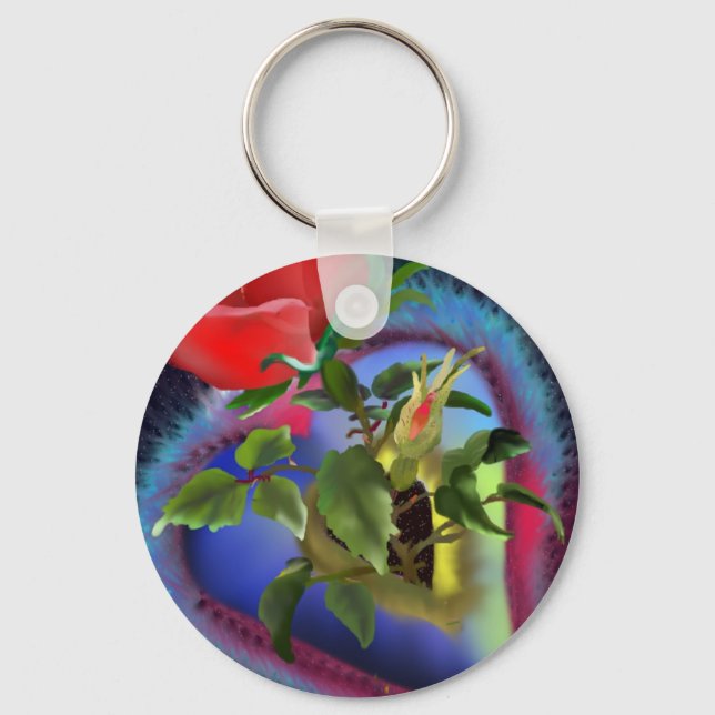 Hearts and Roses Key Ring (Front)