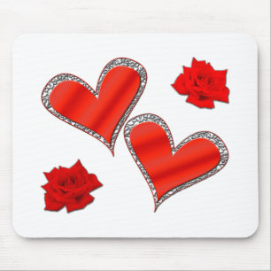 Hearts and Roses Mouse Mat