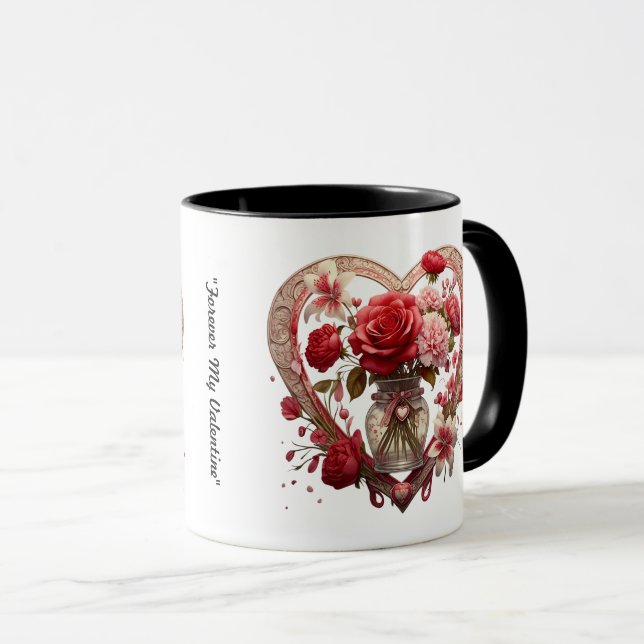 "Hearts and Roses" Mug (Front Right)