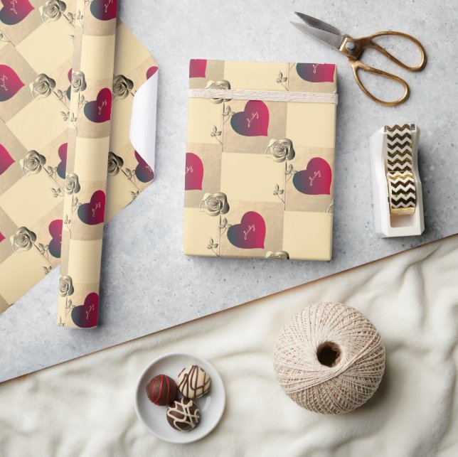 Hearts and Roses Valentines  Wrapping Paper (Crafts)