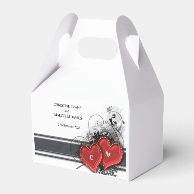 Hearts and Scrolls Favour Box (Front Side)