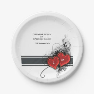 Hearts and Scrolls Paper Plate