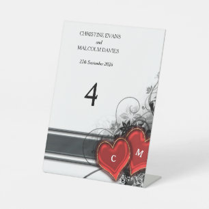 Hearts and Scrolls Pedestal Sign
