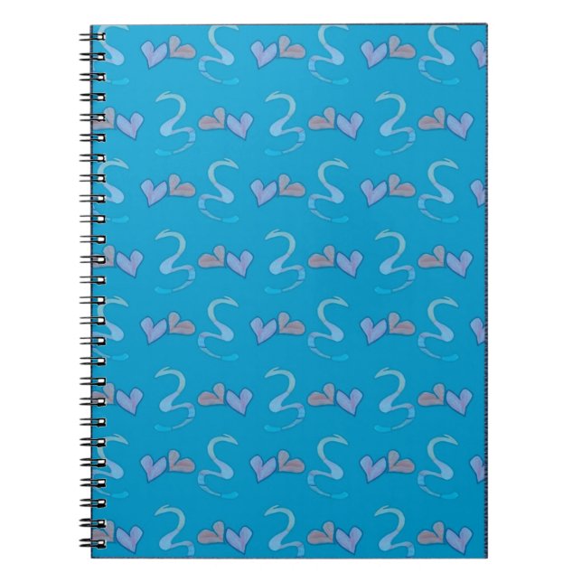 Hearts and Snakes Pattern Blue Notebooks (Front)
