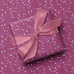 Hearts and sprinkles purple pink Valentine's Wrapping Paper