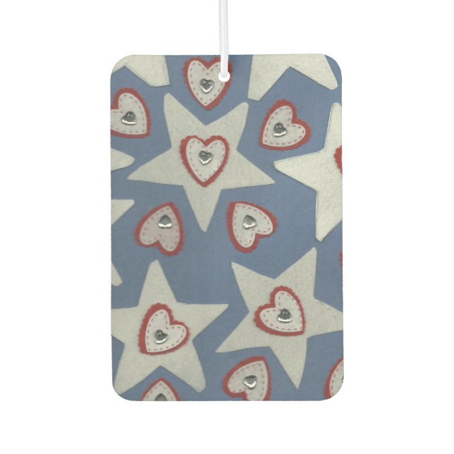 Hearts and Stars Car Air Freshener (Front)
