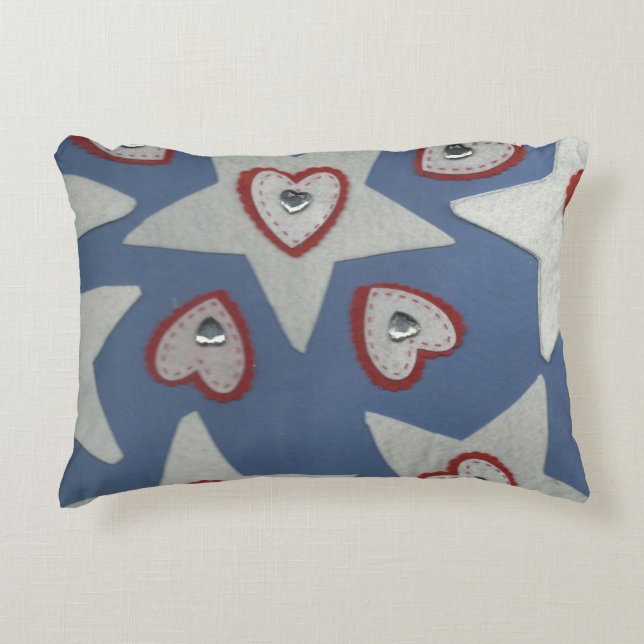 Hearts and Stars Decorative Cushion (Front)