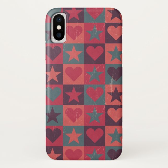 Hearts And Stars Pattern Pink Case-Mate iPhone Case (Back)