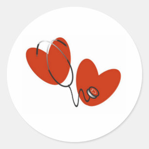 Hearts and Stethoscope Stickers