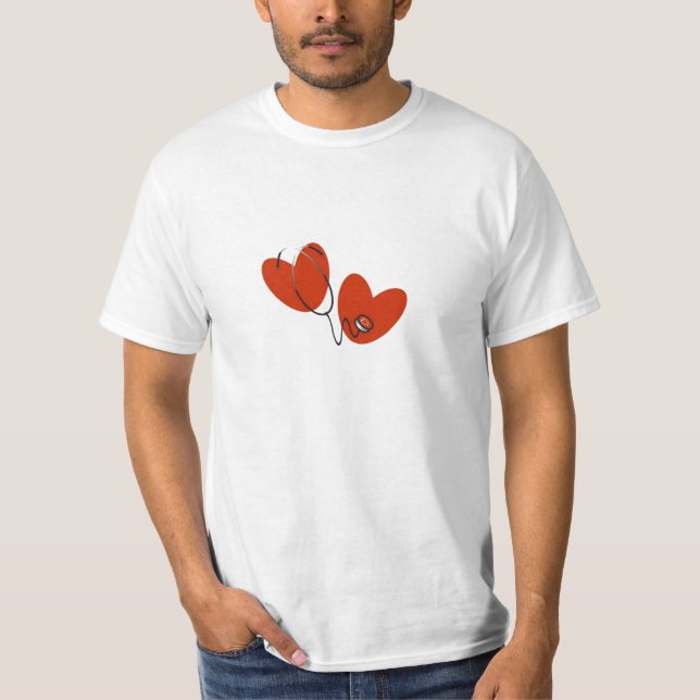 Hearts and Stethoscope T-shirts and Gifts (Front)