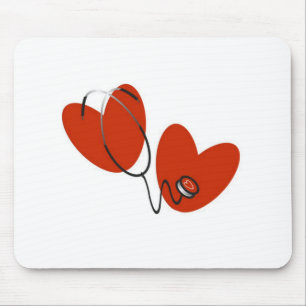 Hearts and Stethoscope T-shirts and Gifts Mouse Mat