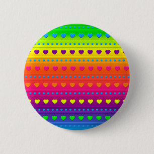 Hearts and Stripes BUTTON PIN