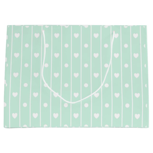 Hearts and stripes large gift bag (Front)
