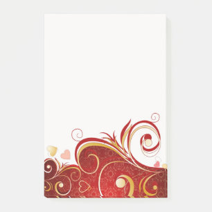 Hearts and Swirls Post-it Notes