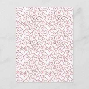 Hearts and Swirls Postcard
