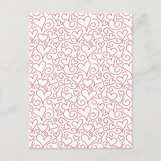 Hearts and Swirls Postcard (Front)