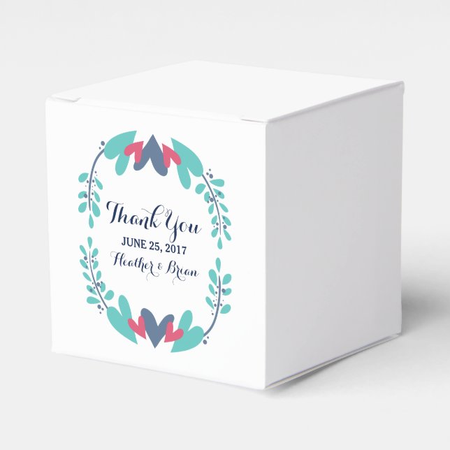 Hearts and Vines Wedding Favour Boxes (Front Side)