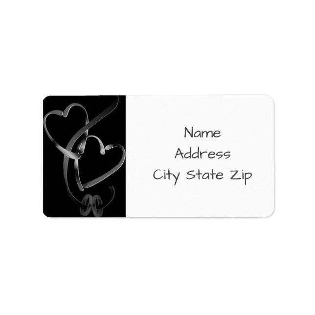 ***HEARTS AND WEDDING RINGS**** ADDRESS LABEL (Front)
