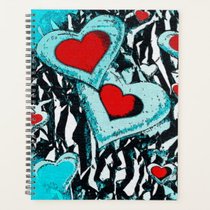 Hearts and Zebra Stripes Planner